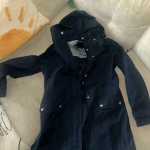 Weatherproof Navy Hooded Trench Coat